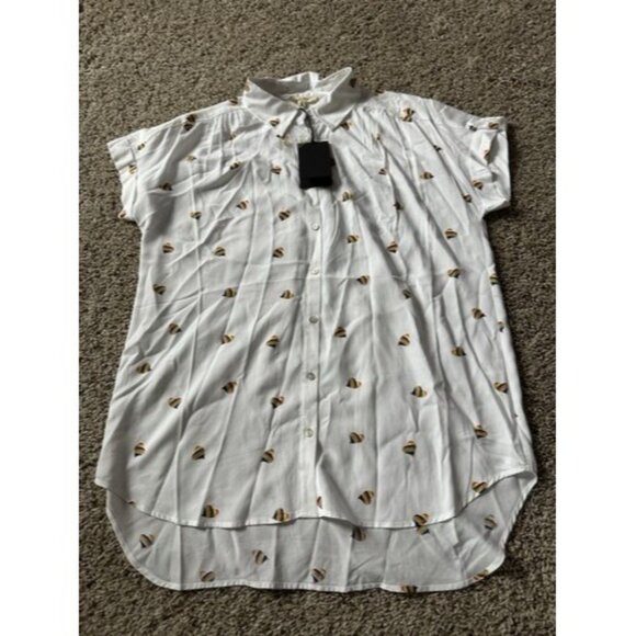 Jane and Delancey Hearts LBGT Pride button up collar T-shit Womens Size Medium - Picture 1 of 15